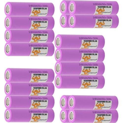 YECKPOWO INR18650 30Q battery li-ion batteries 10C rate high drain 30A 3.7V 3000mah rechargeable akkumulator / 18650 charger