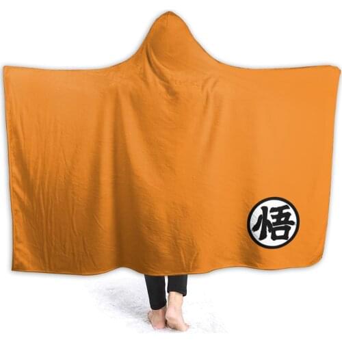 Winter throw warm flannel Goku Hooded Blanket Anime Harajuku blankets for airplane travel Bedspread Wrap