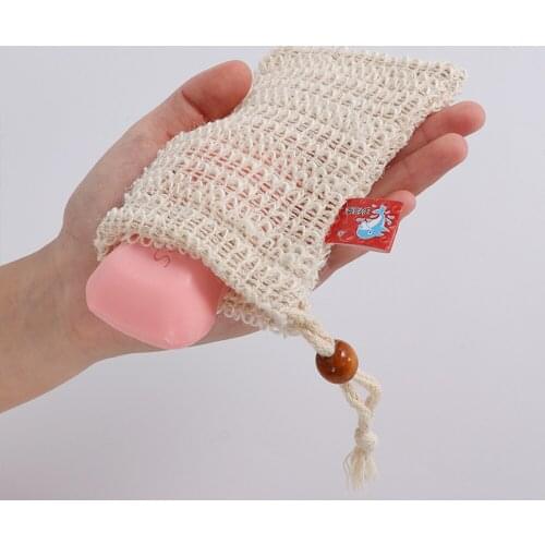 1PC Fashion Nice Natural Ramie Shower Exfoliator Sponge Pouch Comfortable Blister Mesh Soap Saver Bag Foaming Net
