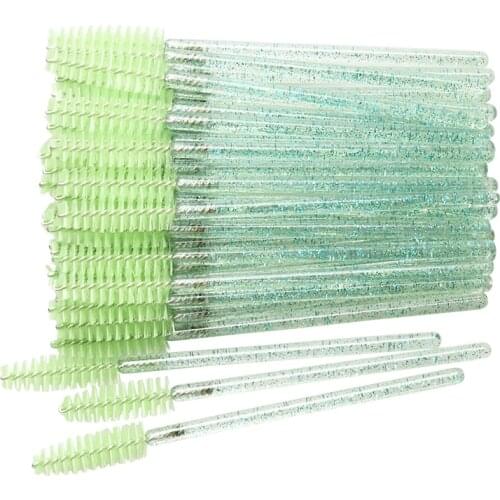 100 pcs Crystal Mascara Wands Diamond Applicator Eyelashes brushes Eyelash Extension Disposable women Makeup Tools