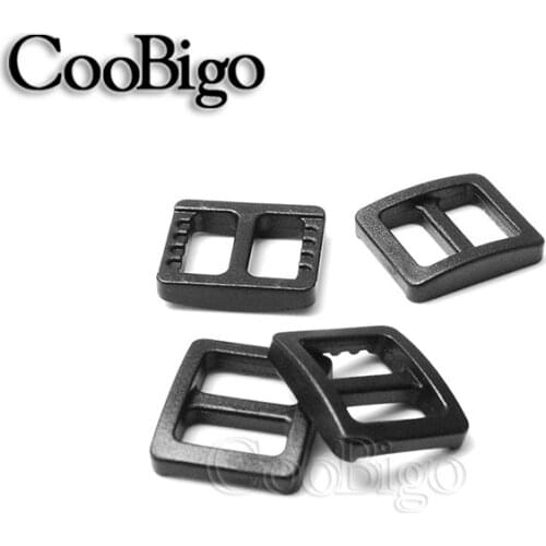 100pcs Plastic Backpack Strap Buckles Tri-Glide Adjuster Ladder Lock Slider for Backpack Strap Belt Webbing Dog Collar Parts