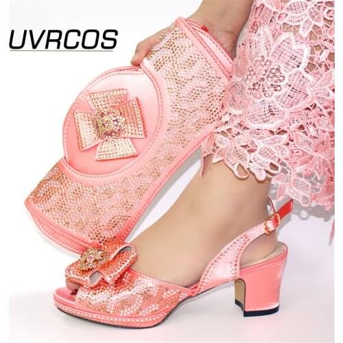 2021 African Shoes and Bag Set for Party Italian Women Shoes and Bag Set In Italy Nigerian Shoes and Matching Bags for Wedding