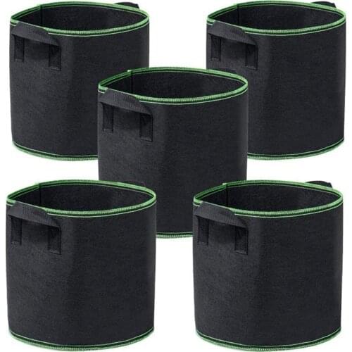5-Pack Grow Bags 1 Gallon Aeration Fabric Pots Container with Handles