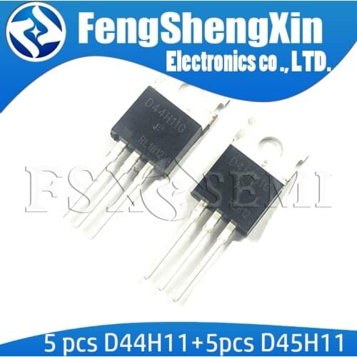 5 pair 45H11G D44H11G Inline PNP Transistor TO-220 5pcs D45H11G+ 5pcs D44H11G