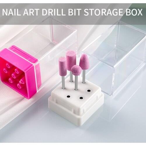 7 Holes Nail Drill Bit Empty Acrylic Holder Display Milling Cutter Stand Container Accessory for Storage Drill Heads