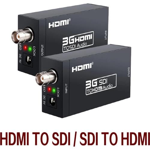 Tjtak 3G HDMI-compatible to SDI Converter SDI Adapter Audio HD-SDI/3G-SDI Adapter BNC 1080P DAC Converter for Monitor HDTV
