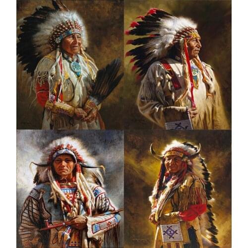 New Full Square 5D Diamond Embroidery Indians DIY Diamond Painting Cross Stitch Diamond Mosaic Character Decor Paintings FZ883