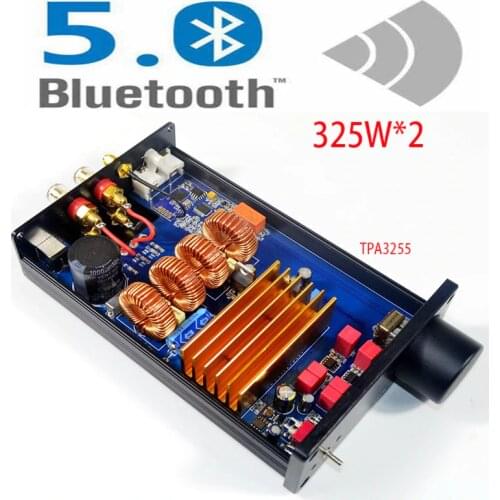 KYYSLB 325W*2 DC30~48V TPA3255 4.2 5.0 Bluetooth Amplifier QCC3003 High Power Stereo Digital Class D DAC Decoding Amplifier