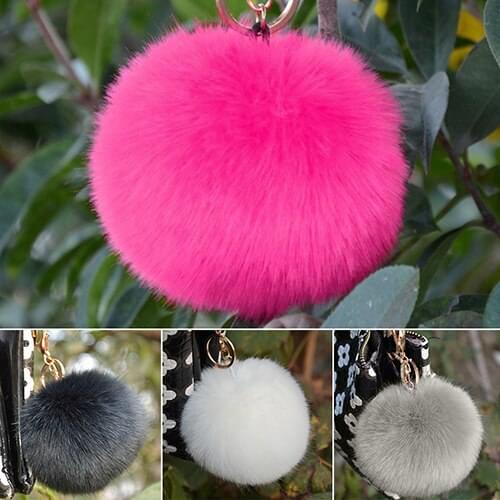 Bluelans Hot Furry Ball Keychain Bag Key Hanging Tail Accessories Rabbit Fur Key Ring 6RFZ