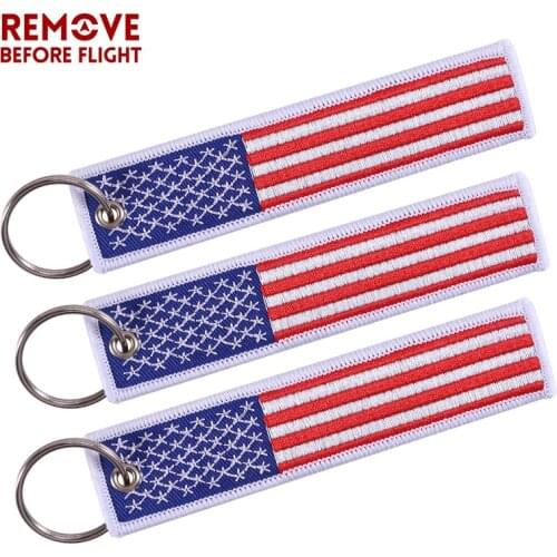 5 PCS/LOT US Flag Keychain for Motorcycles Scooters Cars and Patriotic with Key Ring EDC American Flag Gift Mobile Phone Strap