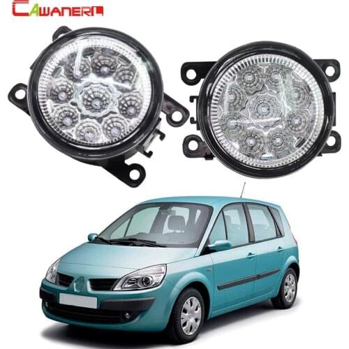 Cawanerl Car Styling LED Lamp Fog Light Daytime Running Light DRL 12V DC 2 Pieces For Renault Scenic 2/II JM0 JM1 MPV 2003-2009