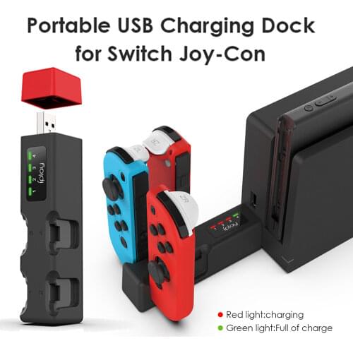 5V Portable 4 Port Controller USB Charging Support Dock for Nintend Switch Joy-Con Gamepad Charger Station Cradle with Indicator
