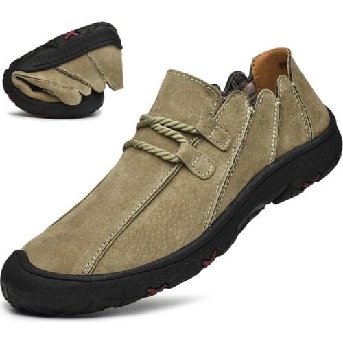 Breathable Men Hiking Shoes Suede Outdoor Mens Shoes Climbing Sneakers Man Sport Leisure Walk Casual Footwear Big Size 38-48