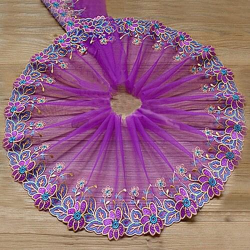 Purple lace fabric for dress making diy supplies handmade crafts embroidery sewing accessories needlework lace trimming 2yards