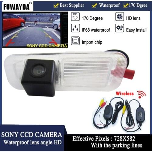 FUWAYDA Free Shipping! Wireless SONY CCD Chip Car Rear View Reverse Mirror Image CAMERA for KIA Kia K2 RIO Sedan With Guide Line