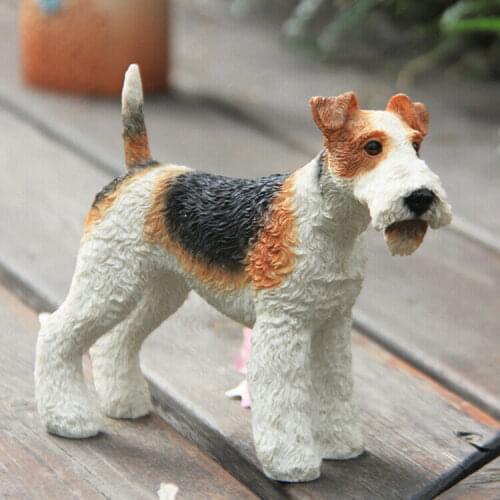 JJM British Fox Terriers Dog Pet Figure Animal Decoration Collector Toy Kid Gift PVC Model Doll EducationalToy for ChildrenGift