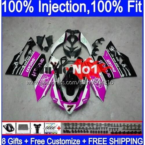 Injection For DUCATI Panigale pink black 899 1199 S 1199R 120MC.43 899S 12 13 14 15 16 1199S 2012 2013 2014 2015 2016 Fairing