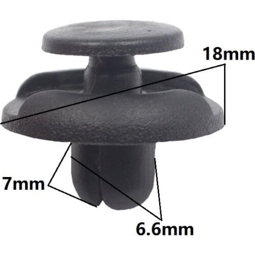 KALILI Fits 6.6mm hole fender trim clips for Toyota short type push in fastener fixed Molding retaining clips