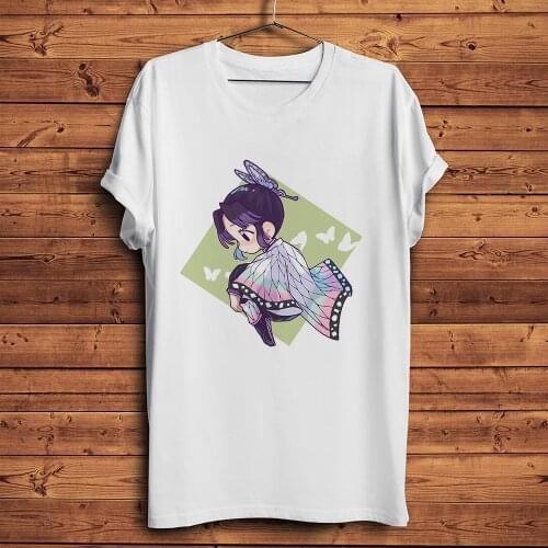 Kawaii Kochou Shinobu funny anime t shirt homme white short sleeve men casual tshirt unisex manga Demon Slayer streetwear tee