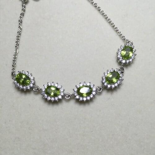 KJJEAXCMY Fine jewelry Natural Peridot Bracelet sells 925 sterling silver wholesale Simple