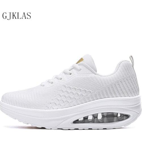 Mesh Trainers Chunky Shoes for Women White Black Sneakers Women Casual Sneakers New Comfortable Thick Sole Ladies Sport Shoes