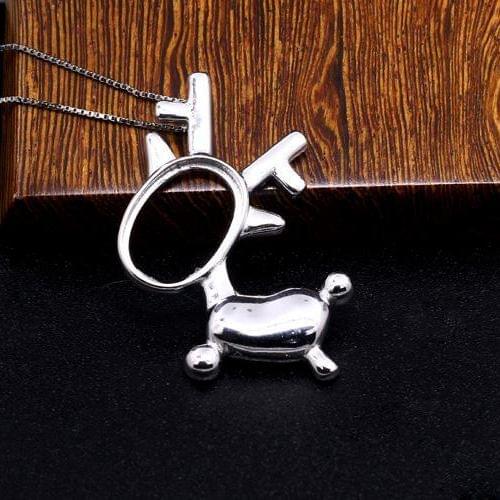 925 Sterling Silver 10.8x15.3mm Oval Cabochon Semi Mount Engagement Women Pendant Fine Jewelry Setting Without Necklace