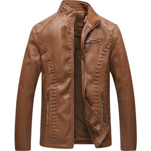 Mens PU Jackets Coats Autumn Winter Motorcycle Biker Faux Leather Jacket Men Clothes Thick Velvet Coats Plue Size 6XL