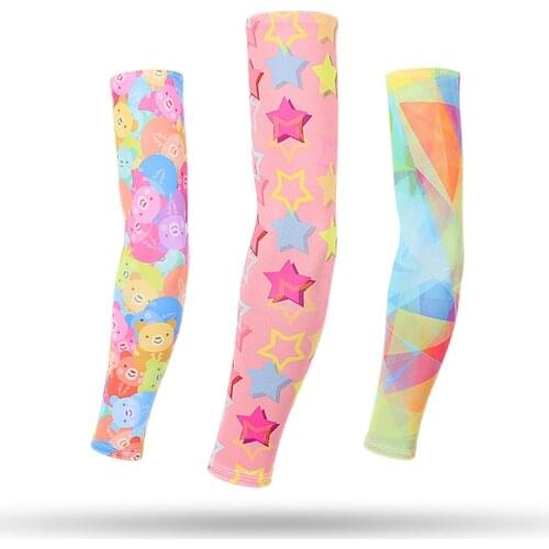 Summer Sun UV Protection Kids Arm Sleeve Cartoon Printed Arm Covers Outdoor Sports Running Riding Cycling Skateboard Arm guard