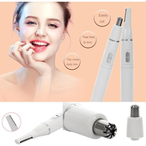 2 in 1 Multi-function Electric Nose Trimmer Eyebrow Shaver Facial Nose Hair Clipper Ear Trimmers Hair Painless Razor