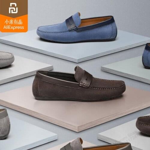 Xiaomi mijia mens suede moccasin pigskin shoes for comfortable Breathable walk summer mens casual shoes smart home