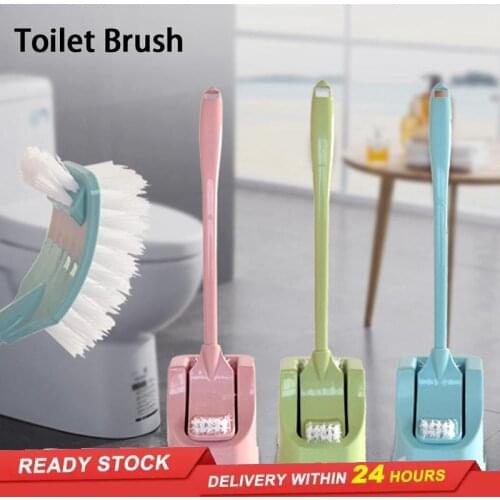 Long handle cleaning brush toilet toilet brush set soft hair clean toilet brush with base household cleaning products