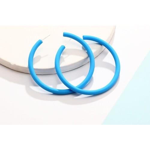 New candy color C-shaped Hoop Earrings 2021 Trendy European and American woman personality temperament simple and versatile Ear