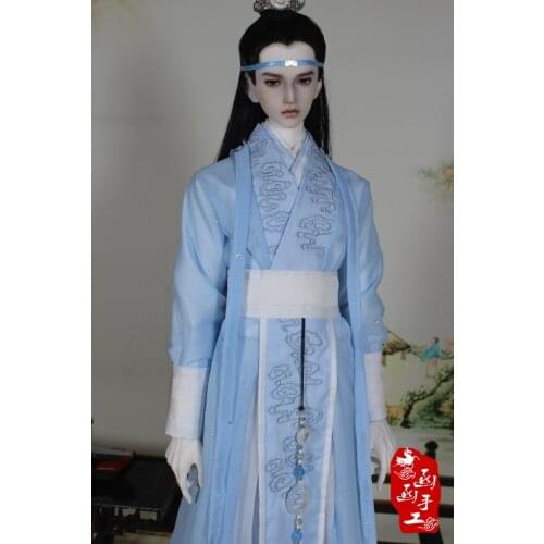 The Untamed Lan Wangji Wang Yibo Blue Suit BJD Clothes Custom Made 70cm 1/3 Male Boy bjd Chinese Costume Doll Accessories