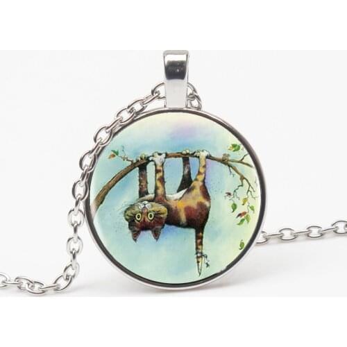 Glamour Naughty Cat Logo Pendant Necklace Romantic Picture Handmade Long Chain Retro Man Woman Necklace Gift Souvenir Kid