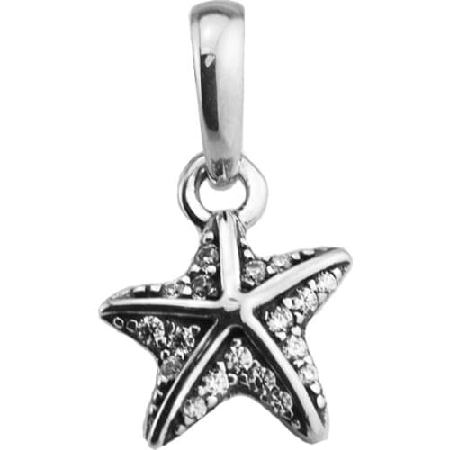 Fit Brand Bracelets DIY Beads for Jewelry Making Sterling-Silver-Jewelry Tropical Starfish Charms Silver 925 Berloque Perles