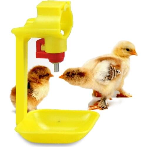 10pcs Chicken Drinker Hanging Cups Plastic Chick Automatic Waterers Drinking Fountain Pipes Ball Nipple Poultry Feeding Supplies