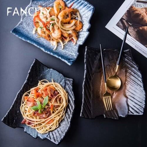 FANCITY Japanese dishes, household creative ceramic tableware, western dishes, irregular net red dishes, special-shaped dishes