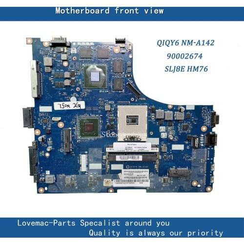 QIQY6 NM-A142 original For Lenovo Ideapad Y500 Y500N Laptop motherboard Mainboard 90002674 SLJ8E HM76 N14P-GT-A2 DDR3 100% teste