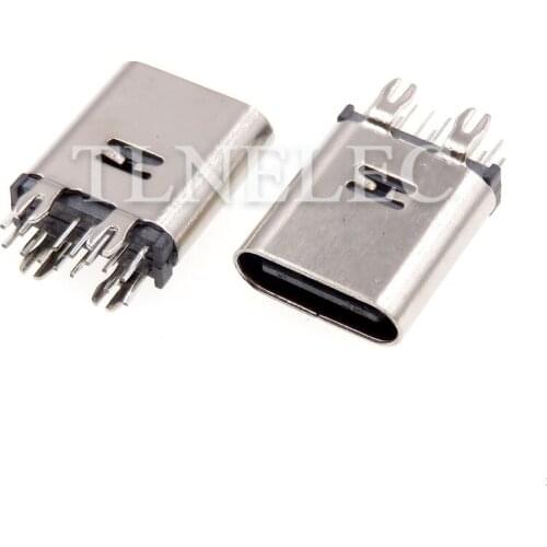 5pcs Type-c USB-3.1 Connectors Female Port Plug Socket Electric Conductive Terminals 14 Pins Vertical-type Plug Interface