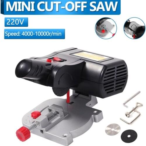 Adjust Miter Gauge 110V Mini Cutting Machine Bench Steel Blade Cut-off Electric Table Saw Metal Wood Plastic Cutting DIY Tools