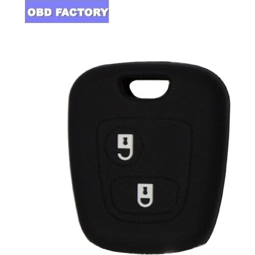 Rubber 2 Button Key Case Shell for Peugeot 206 307 207 408 For Citroen C2 C3 C4 Soft