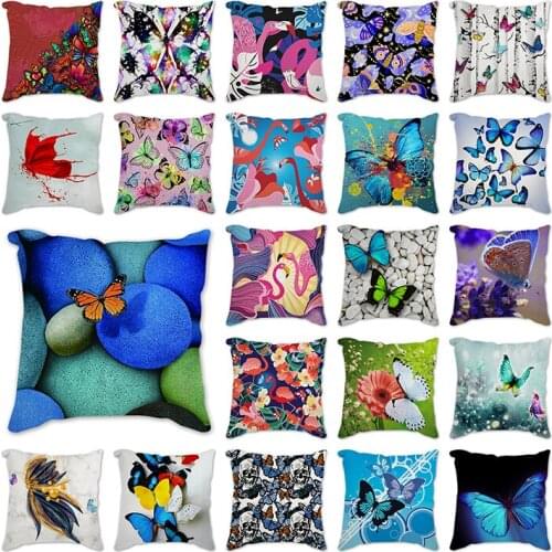 Cartoon butterfly flamingo Soft Pillow Cases Happy Polyester Sofa Car Cushion Cover Home Decor Pillowcase Cushion Covers