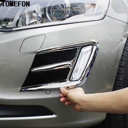 TOMEFON For VOLVO XC60 2014 2015 2016 ABS Chrome Front Rear Fog Light Cover Frame Trim Auto Exterior Styling Accessories
