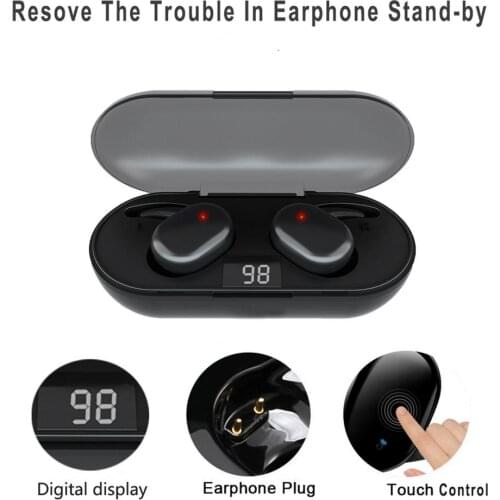 Q2 TWS In-ear Bluetooth 5.0 Earphone Wireless Headset Deep Bass Earbuds True Stereo Headphone Sport Earphones With Charging Box