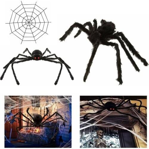 Spider Halloween Decoration Haunted House Prop Indoor Outdoor Black Giant 3 Size