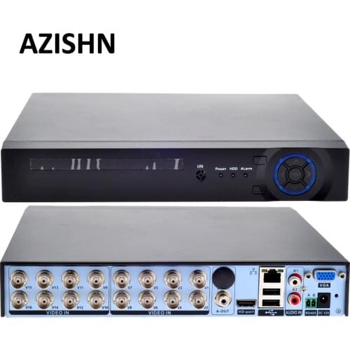 AZISHN FULL HD 16CH AHD DVR 1080N Hybrid:8CH AHD 1080N+8CH IP 960P ONVIF IP NVR Network H.264 VGA HDMI Recorder Surveillance
