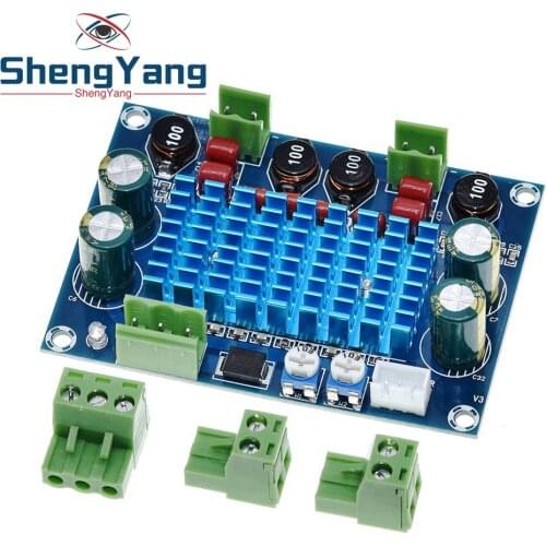 High Power Digital HIFI Power Amplifier Board 2*120W XH-M572 TPA3116D2 Chassis Dedicated Plug-in Input 5V 24V 28V output 120W