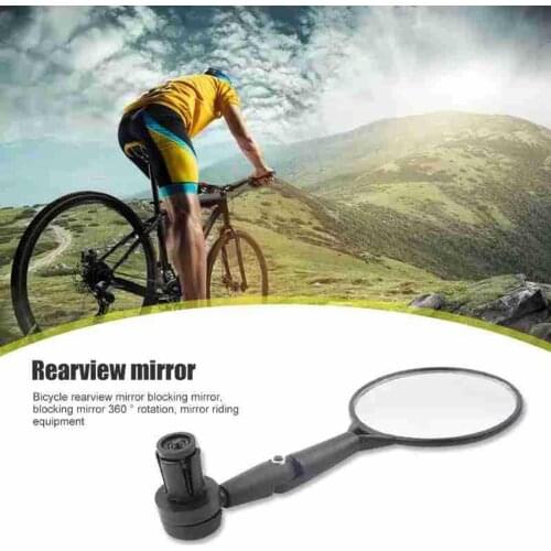 Handlebar End Bike Mirror Wide-Angle Reflective Mountain Road Bike MTB Cycling Riding Mirror Safety Flat Back Rearview Mirror