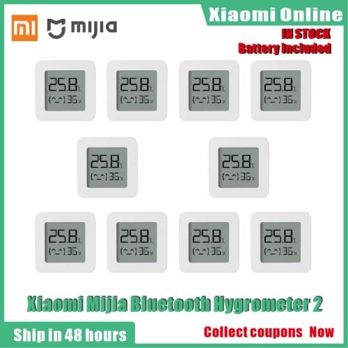 2020New 1-10pcs Xiaomi Mijia Bluetooth Thermometer 2 Wireless Smart Electric Digital Hygrometer Thermometer Work with Mijia APP