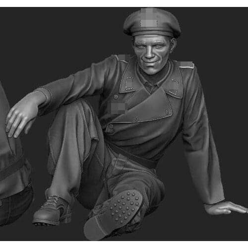 1/35 tank soldiers resting, Resin Model Soldier, GK, World War II military theme, Unassembled and unpainted kit